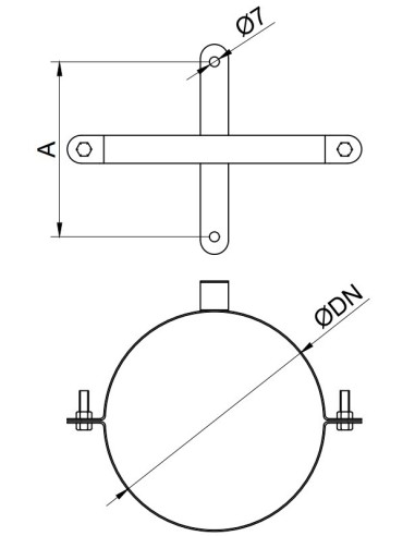 SOPORTE MURAL GALVANIZADO ø 110 mm