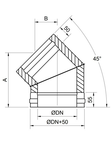 CODO DOBLE PARED INOXIDABLE 316L ø...