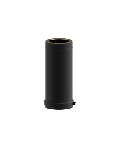 TUBO RECTO DOBLE PARED INOXIDABLE 316L LACADO NEGRO MATE ø 80 mm L. 1000 mm