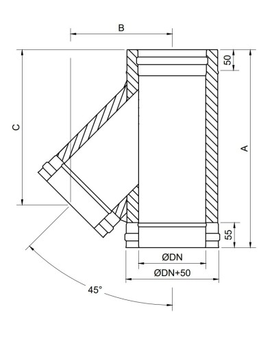 TE DOBLE PARED INOXIDABLE 316L ø 250...
