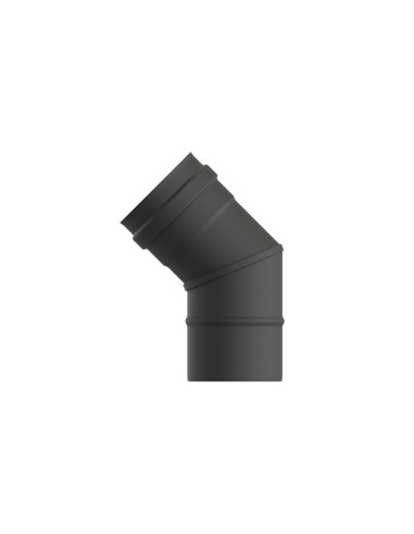 CODO PELLET VITRIFICADO NEGRO MATE ø 80 mm a 45º