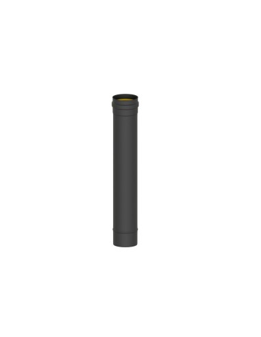 TUBO RECTO PELLET VITRIFICADO NEGRO MATE ø 80 mm L. 1000 mm