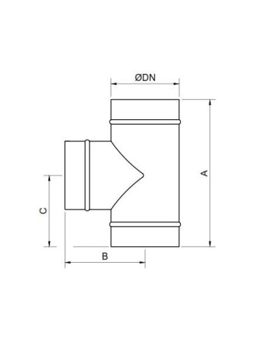 TE GALVANIZADO ø 125 mm a 90º